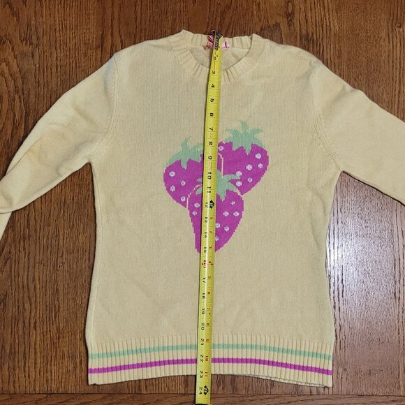 100% cashmere sweater with strawberry motif by Cochni, size 46/US 12 - Picture 9 of 9